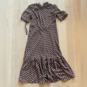 Zara heart pattern dress with tie neck detail